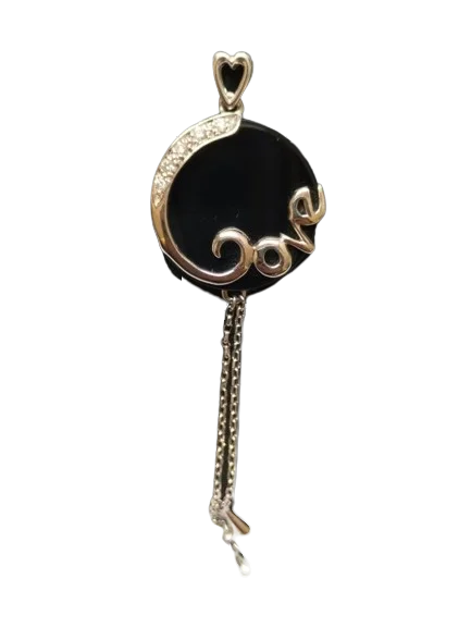 750/18K ROSE GOLD WITH AGATE AND DIAMOND PENDANT