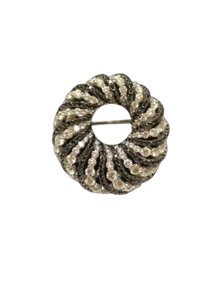 750/18K WHITE GOLD WITH DIAMOND BROOCHES