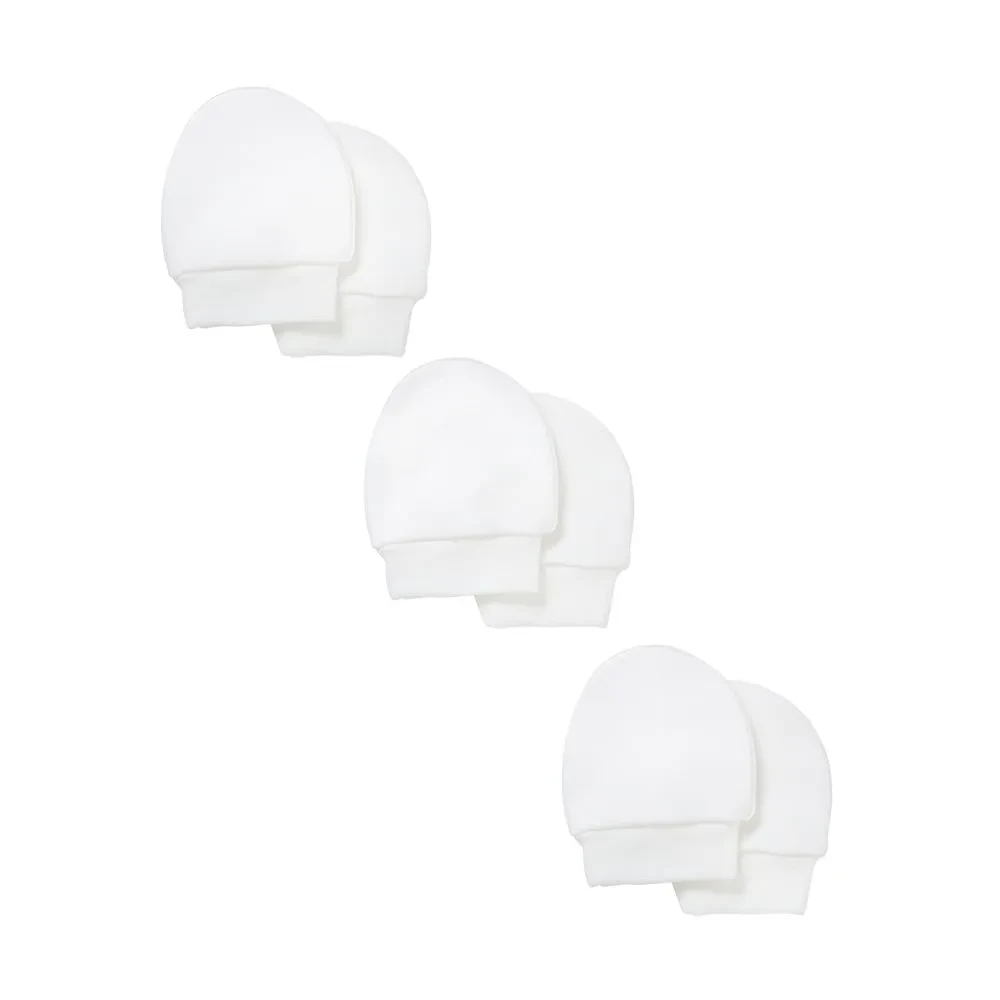 MOTHERCARE MY FIRST WHITE SCRATCH MITTS 3's