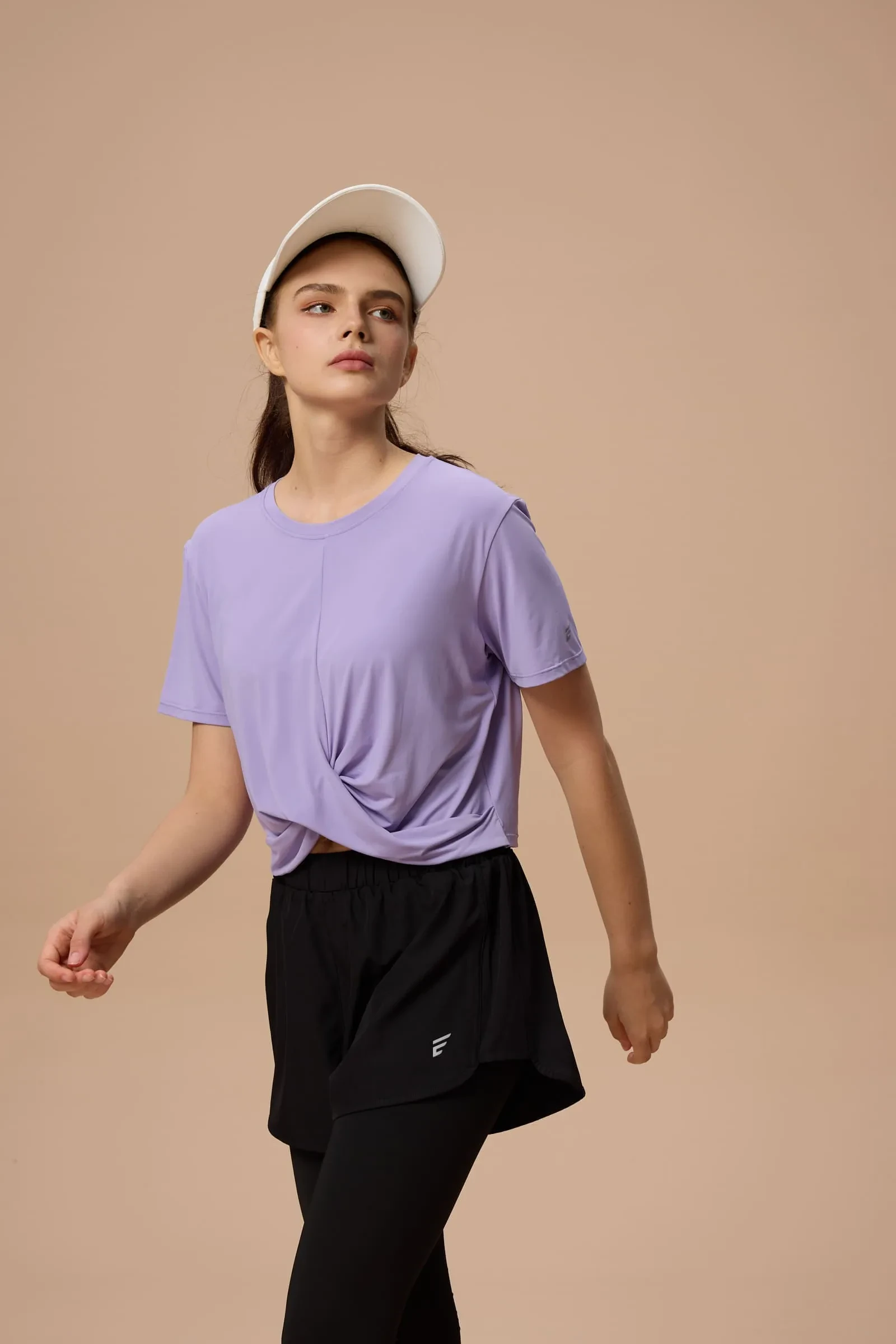 ARTLETES BASIC COOLTOUCH TWISTED FRONT CROPPED TEE