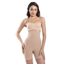 XIXILI FULL COVERAGE HIGH WAIST SEMI SHEER GIRDLE - NUDE