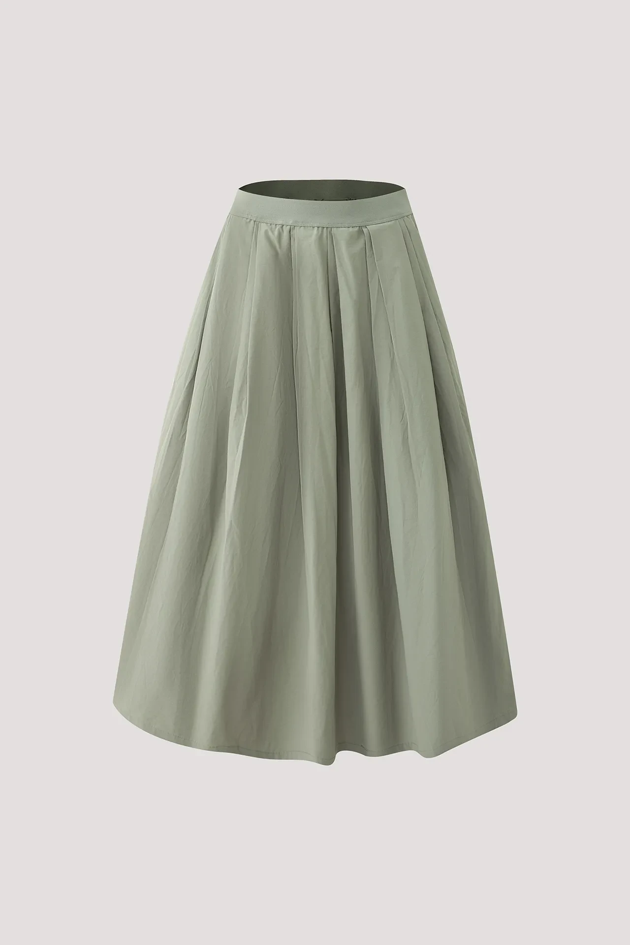 TAFFETA-LIKE PLEATED SKIRT
