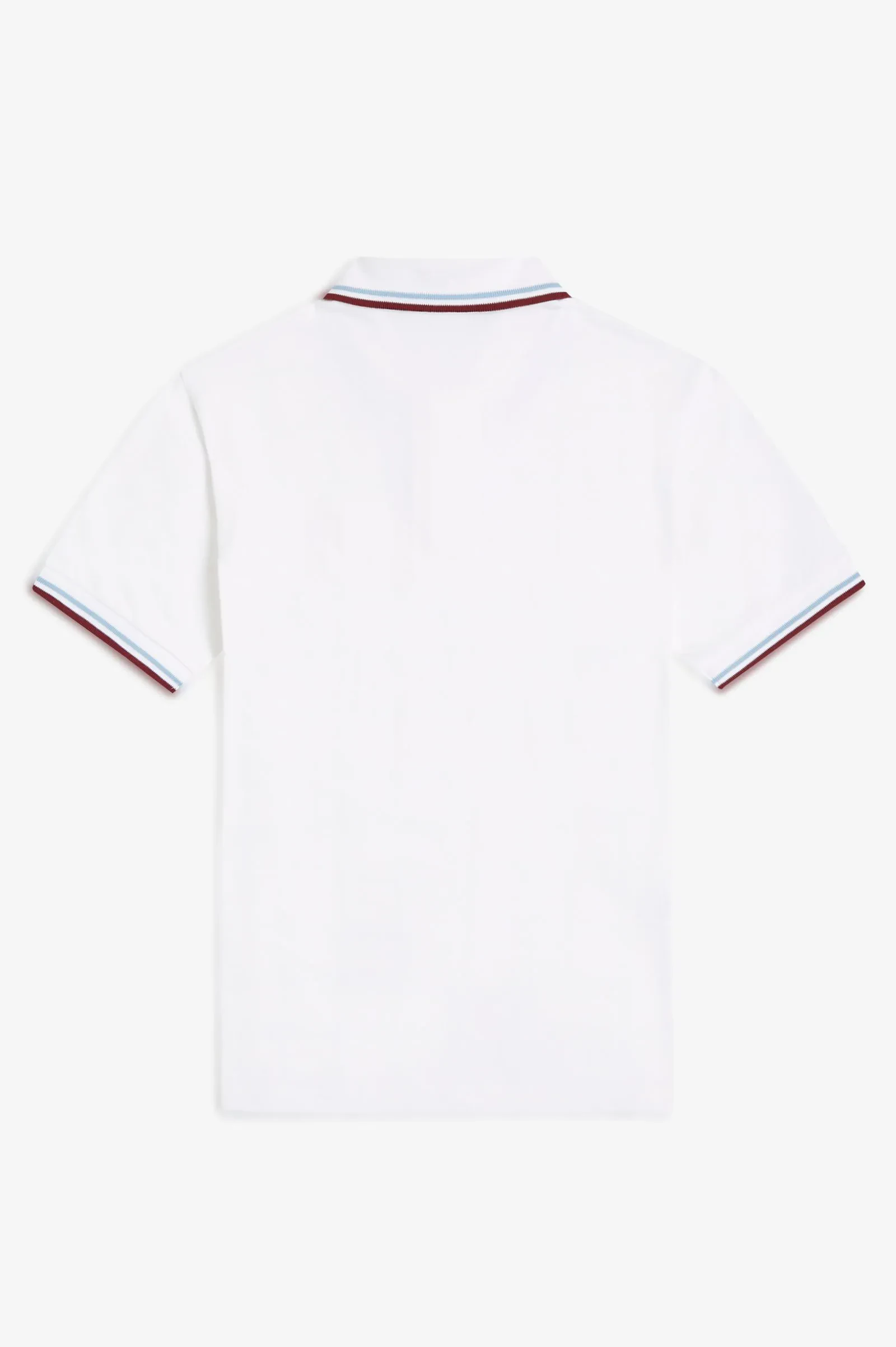 TWIN TIPPED FRED PERRY SHIRT - WHITE/ICE/MAROON