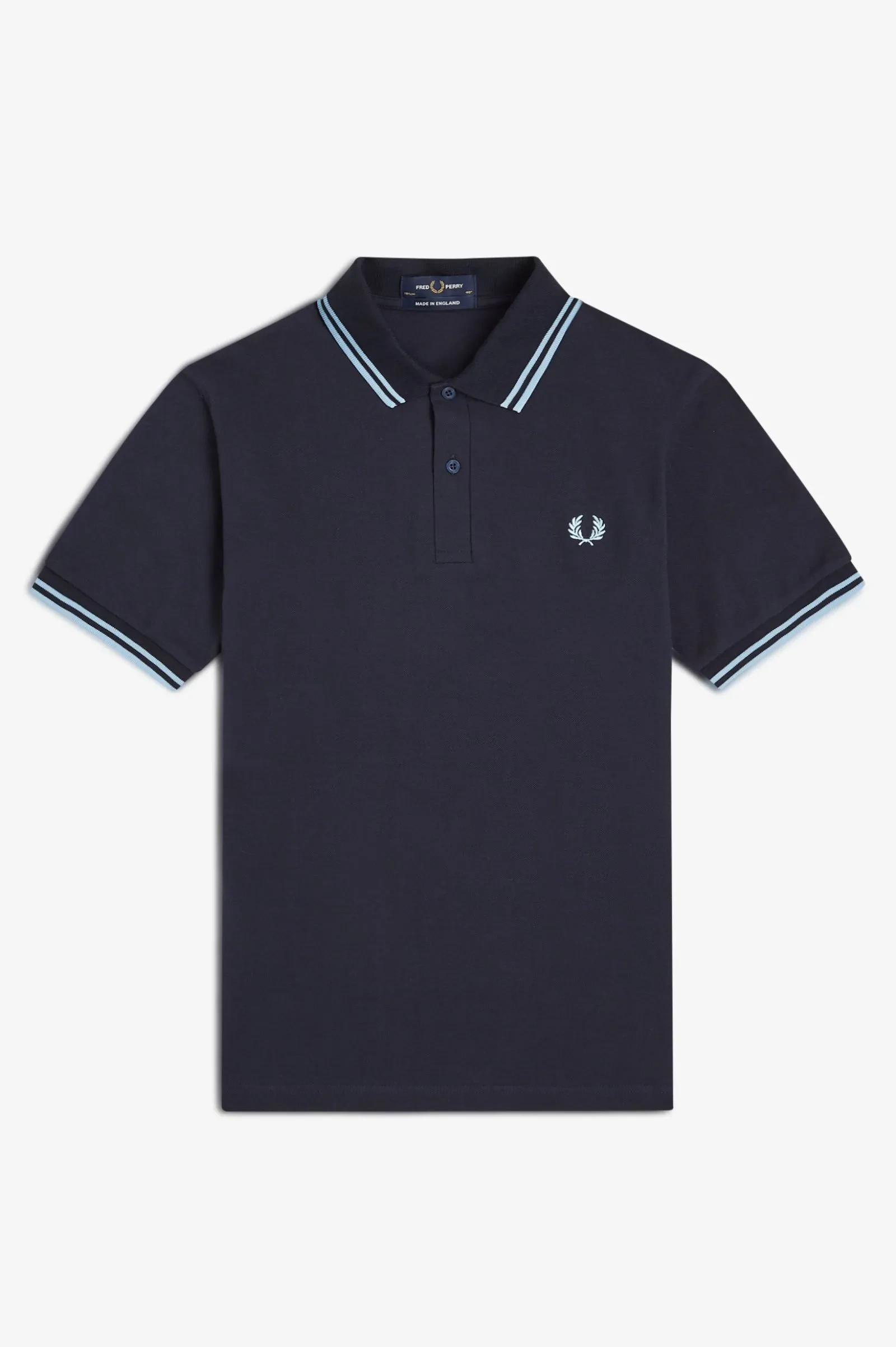 TWIN TIPPED FRED PERRY SHIRT - NAVY/ICE/ICE