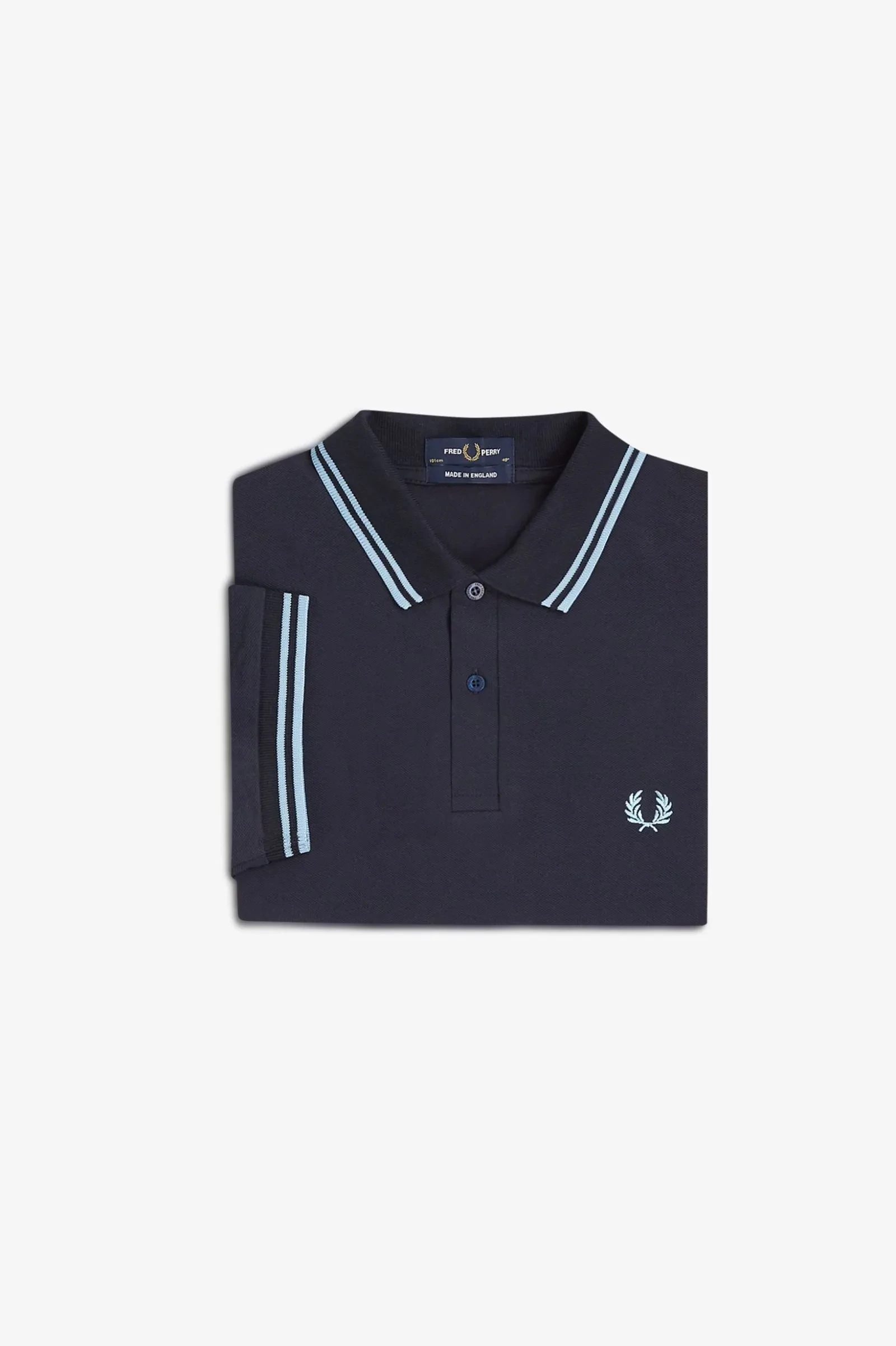TWIN TIPPED FRED PERRY SHIRT - NAVY/ICE/ICE
