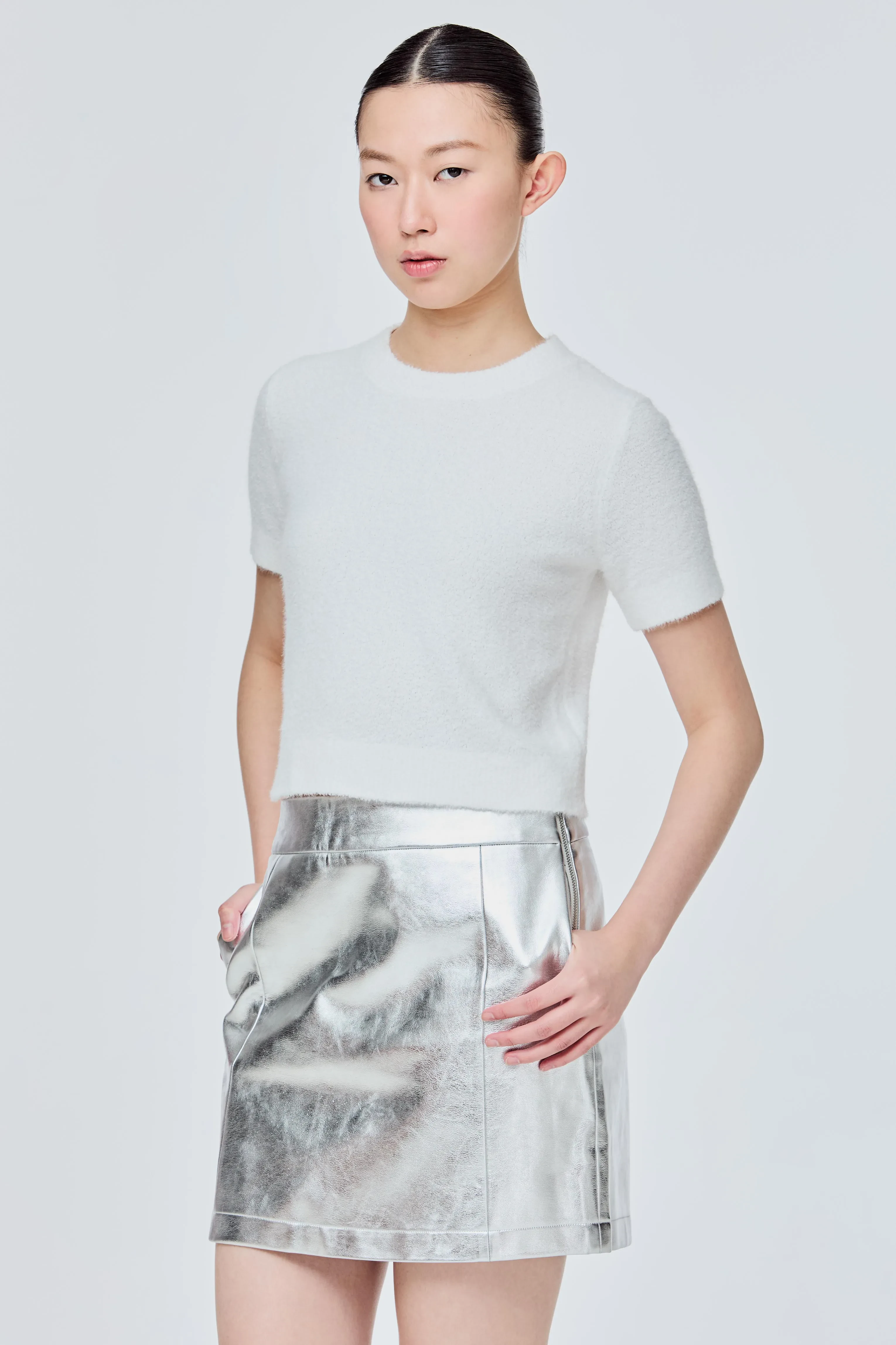 TEXTURED KNIT TOP - CREAM