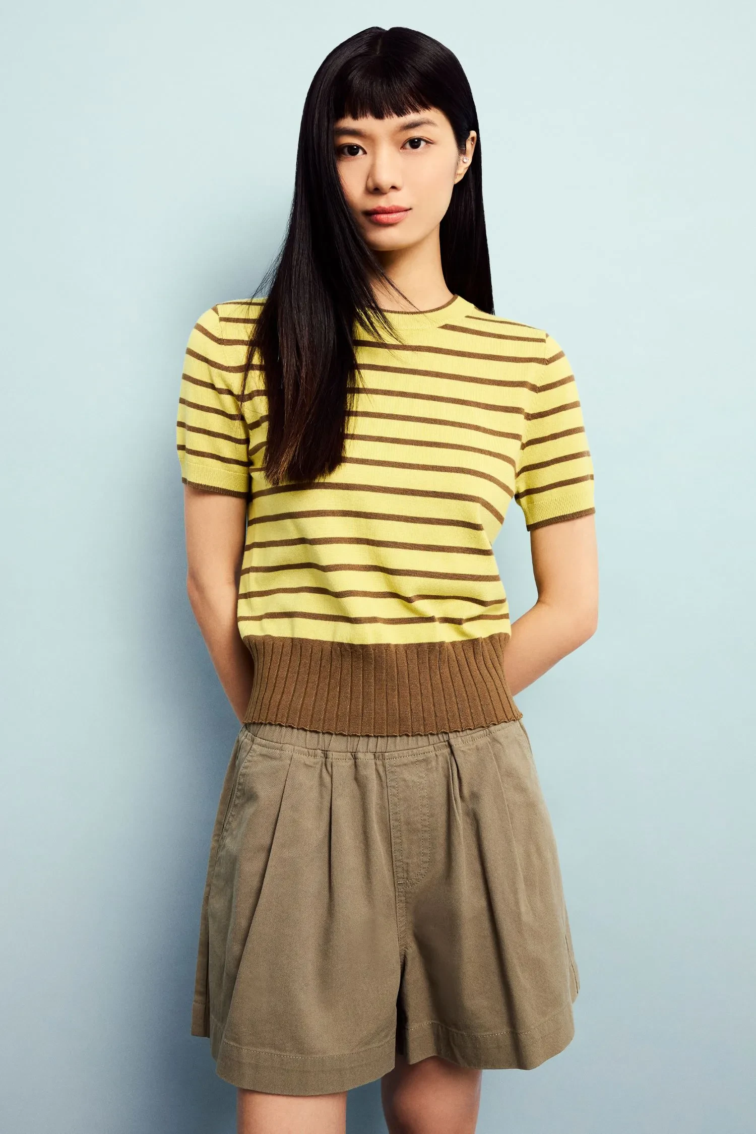 CROPPED KNIT TOP - LIME
