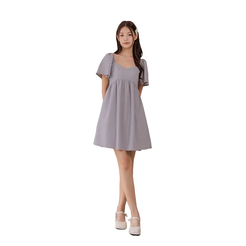 JUNO SWEETHEART FLUTTER SLEEVE DRESS