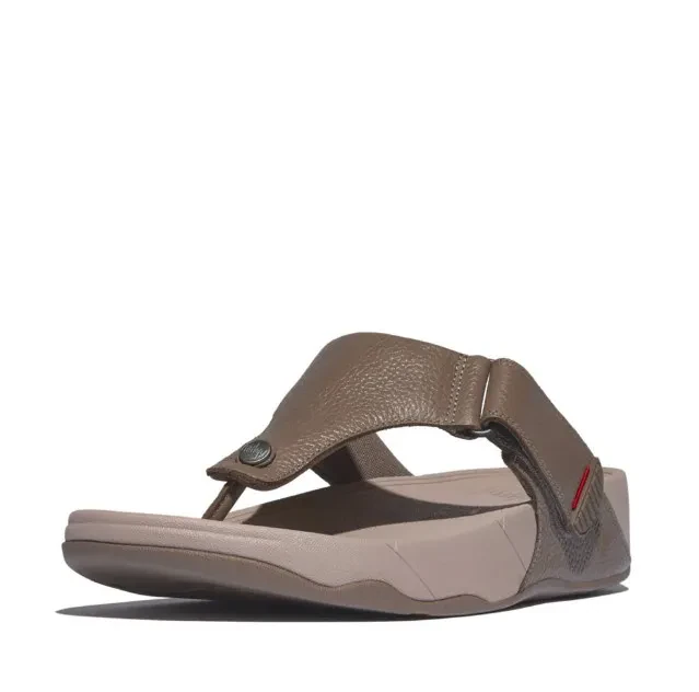 TRAKK II MENS LEATHER TOE-POST SANDALS  - JAVA JAVA
