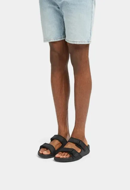 GOGH MOC MENS ADJUSTABLE WATER-RESISTANT SLIDES - BLACK