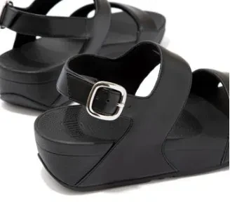 LULU LEATHER  BACK-STRAP SANDALS - ALL BLACK