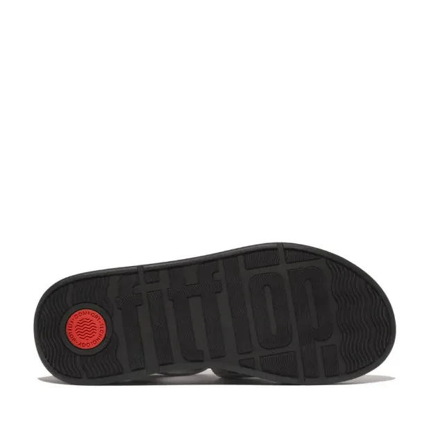 F-MODE LEATHER/WEBBING FLATFORM FISHERMAN SANDALS