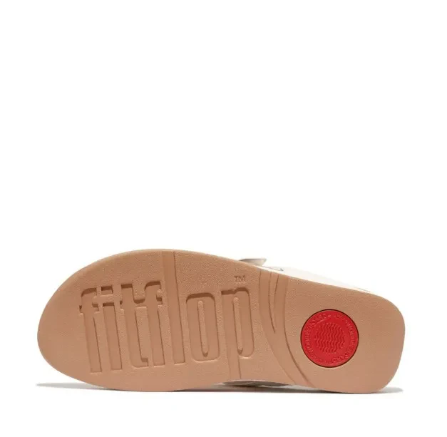 LULU FOLDED-KNOT LEATHER TOE-POST SANDALS - URBAN WHITE