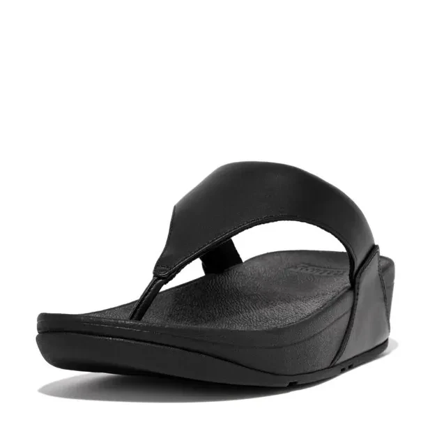 LULU LEATHER TOE-POST SANDALS - BLACK