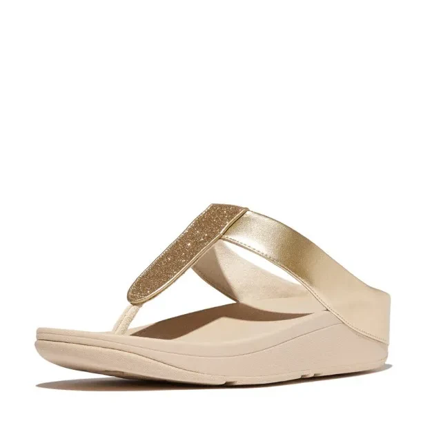 FINO GLITTERDUST METALLIC TOE-POST SANDALS - PLATINO