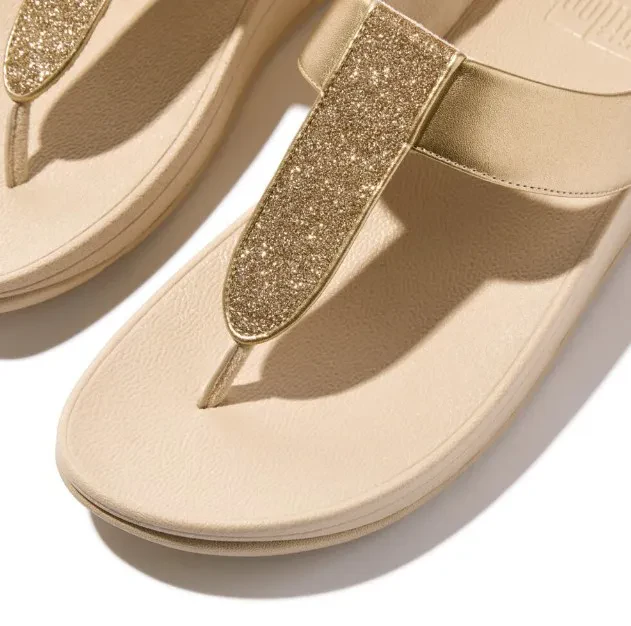 FINO GLITTERDUST METALLIC TOE-POST SANDALS - PLATINO
