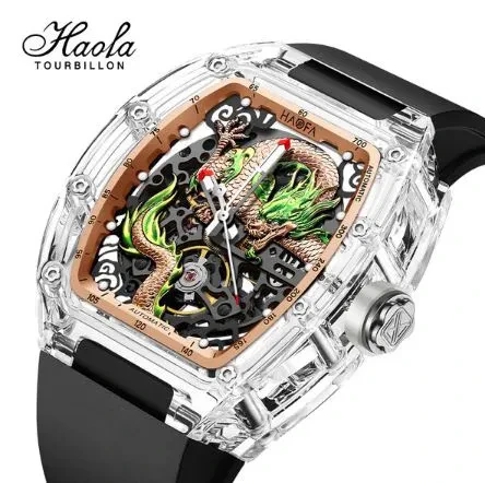 HAOFA 3D DRAGON CRYSTAL AUTOMATIC WATCH 2321