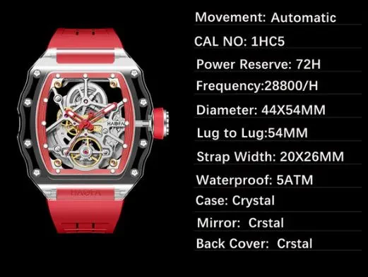 HAOFA ALL CRYSTAL AUTOMATIC MECHANICAL WATCHES MODEL 2205