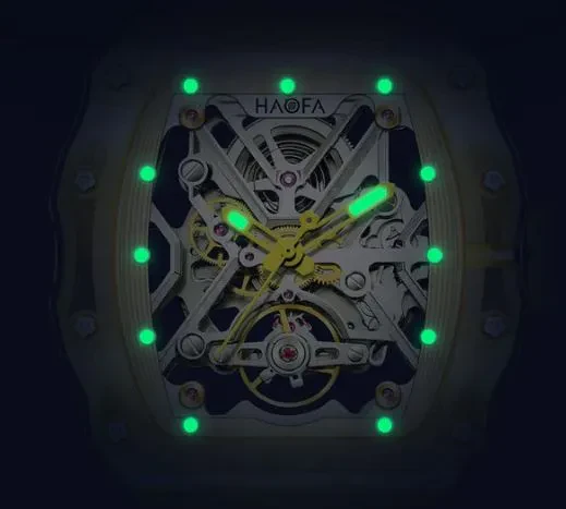 HAOFA COLORFUL CRYSTAL CASE AUTOMATIC WATCH 72H POWER MODEL 2203