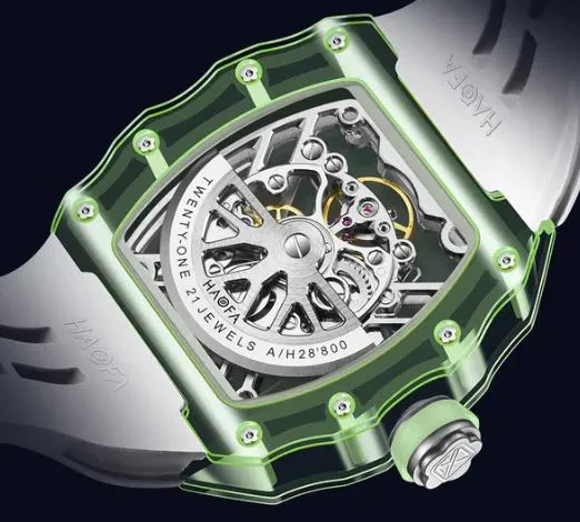 HAOFA COLORFUL CRYSTAL CASE AUTOMATIC WATCH 72H POWER MODEL 2203