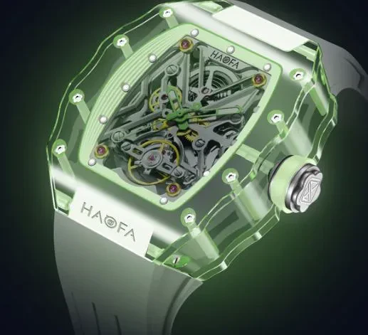 HAOFA COLORFUL CRYSTAL CASE AUTOMATIC WATCH 72H POWER MODEL 2203
