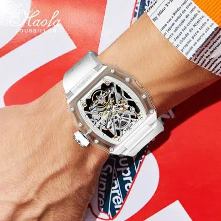 HAOFA ALL K9 CRYSTAL AUTOMATIC MECHANICAL WATCHES MODEL 2202