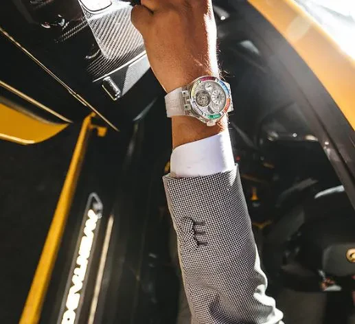 HAOFA CRYSTAL CASE SKELETON TOURBILLON GMT WATCH 2101