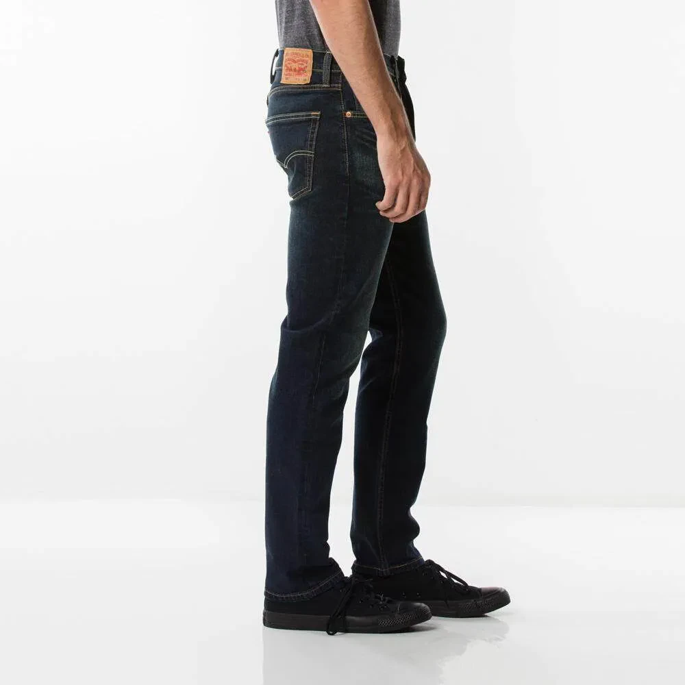 LEVI'S MEN'S 502 TAPER JEANS - DARK INDIGO- WORN IN