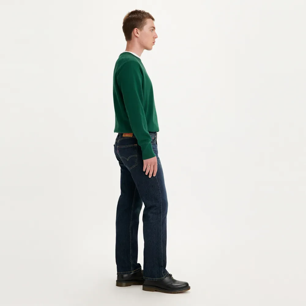 LEVI'S MEN'S 505 REGULAR JEANS - DARK INDIGO (WORN IN)