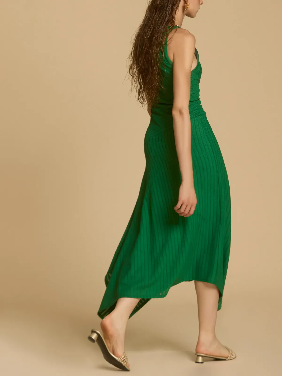 ASYMMETRIC CAP SLEEVES LONG DRESS