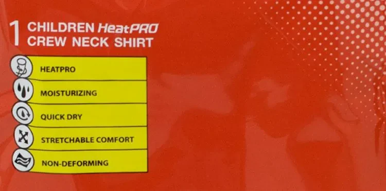WINTER TIME CHILDREN HEATPRO CREW N SHIRT 5 DEGREES AND ABOVE