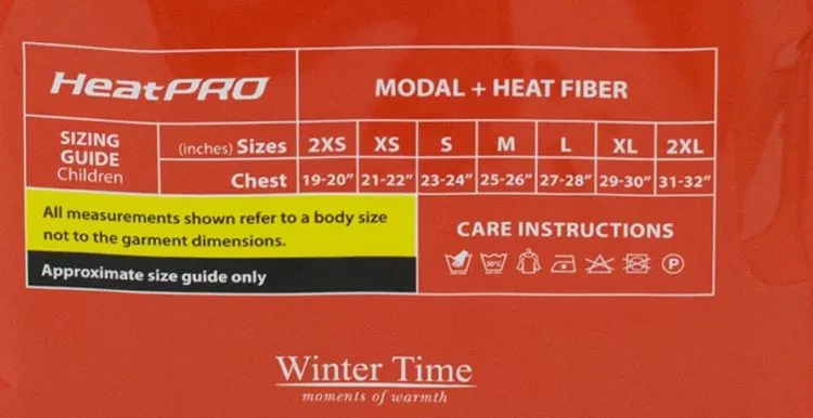 WINTER TIME CHILDREN HEATPRO CREW N SHIRT 5 DEGREES AND ABOVE