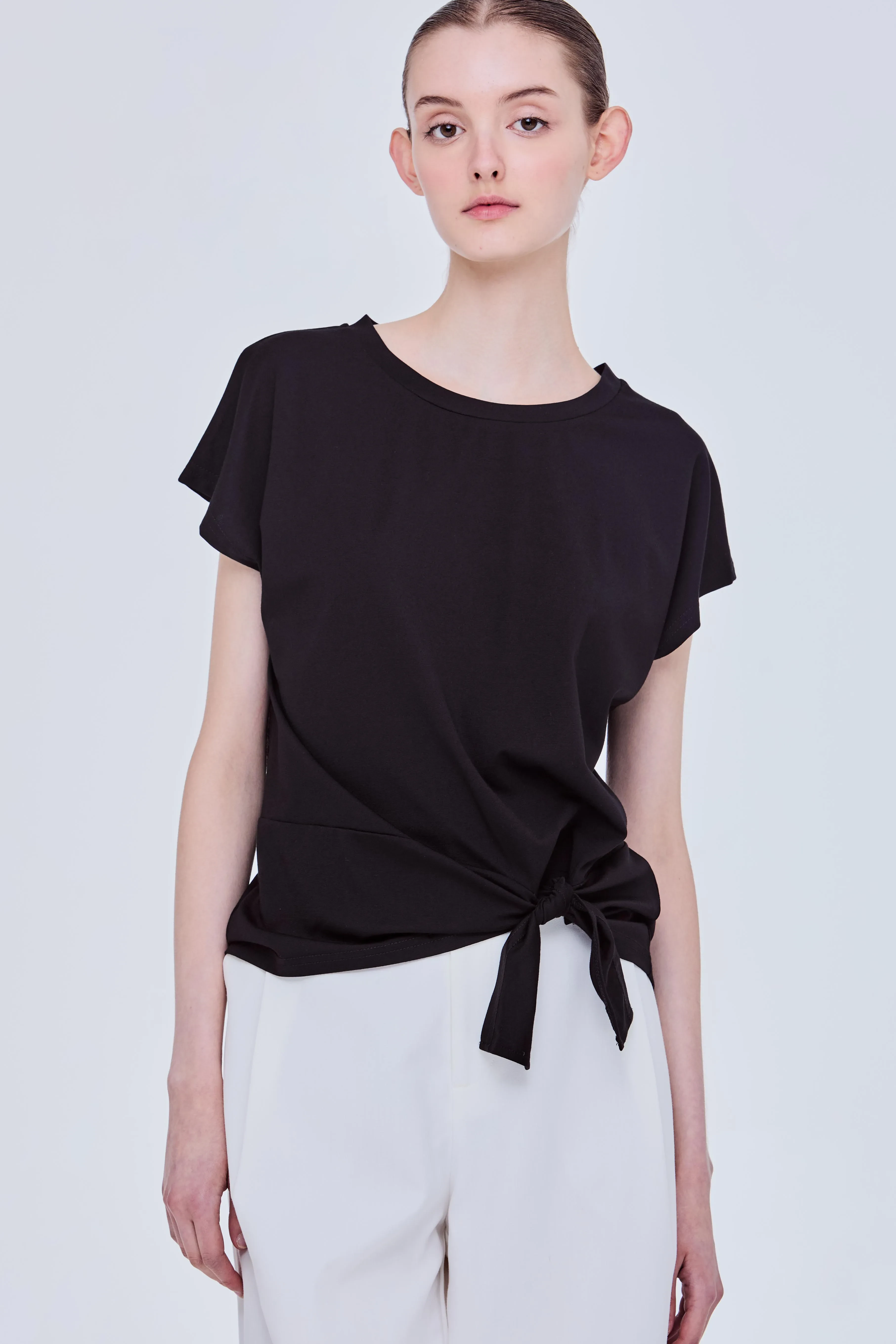 TIE-DETAIL MAGYAR TOP - BLACK