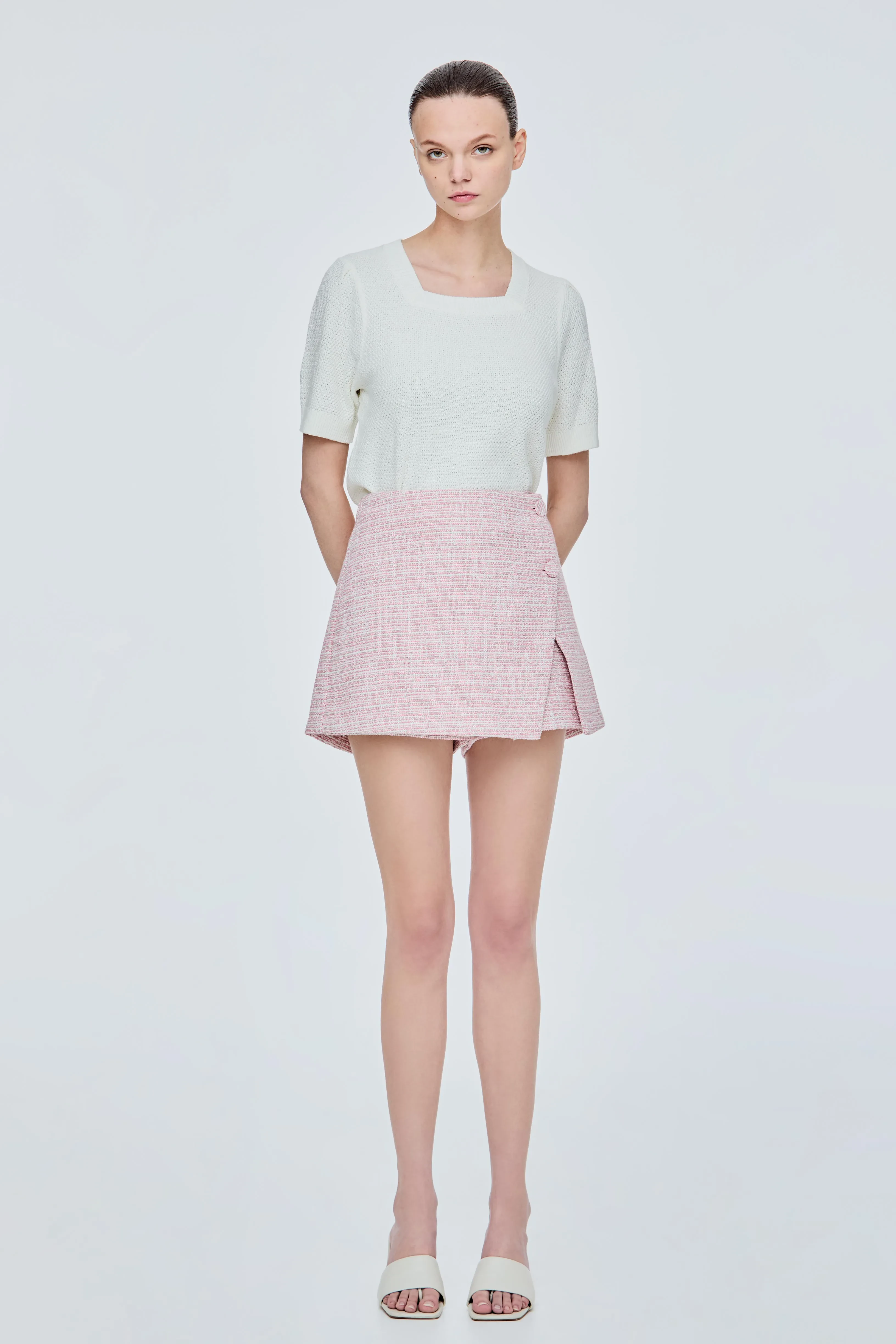 TWEED MINI SKORT - PINK