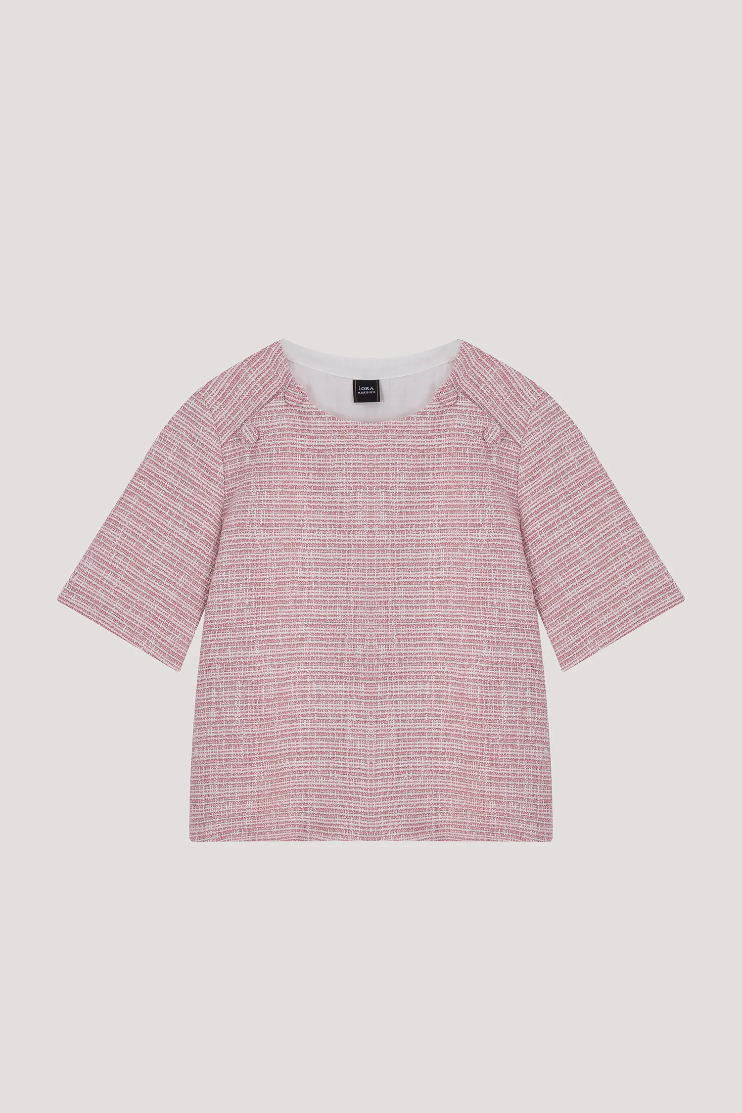 TWEED SHIFT CROPPED TOP - PINK