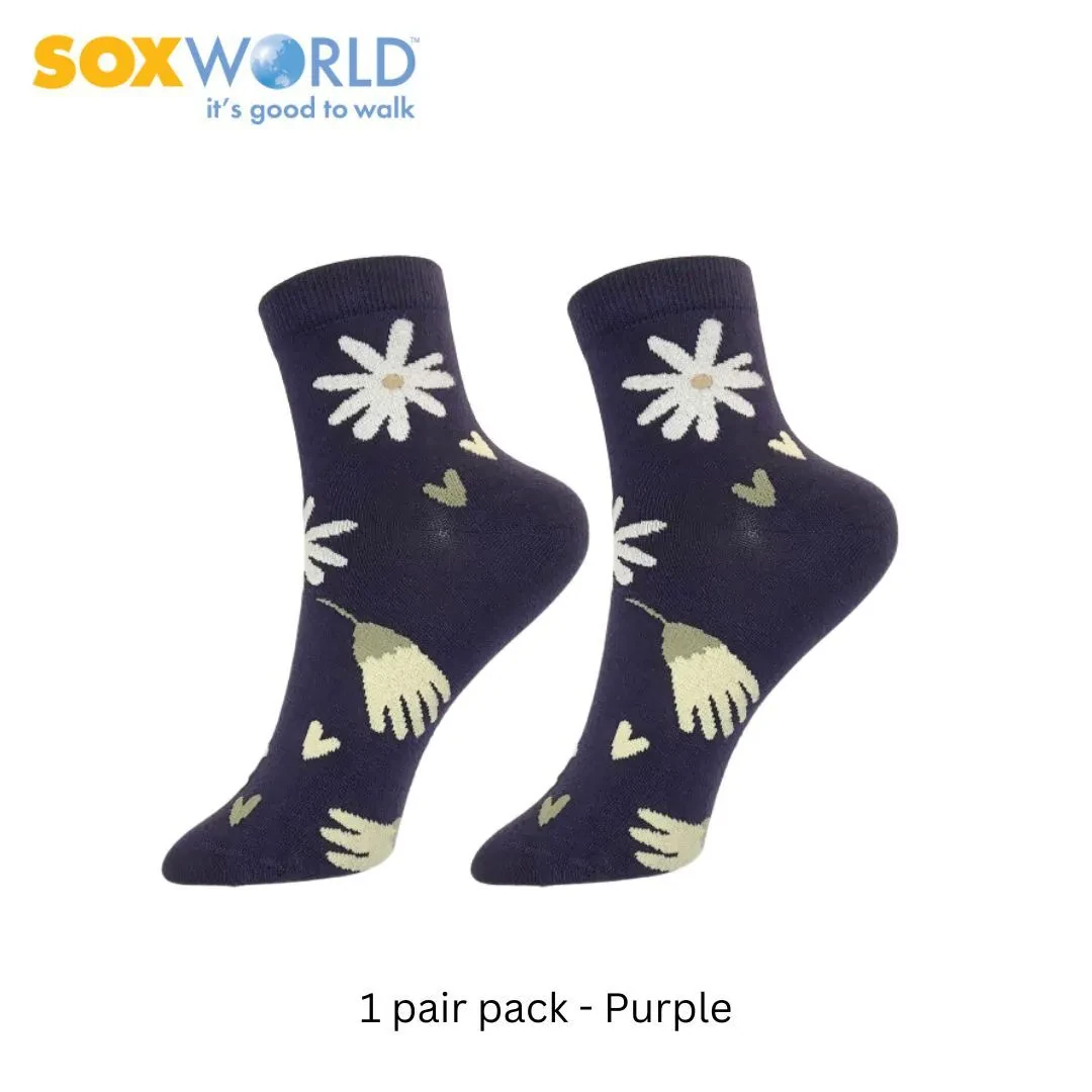 SOXWORLD LADIES ANKLE SOCKS (1 PAIR) 12-2512