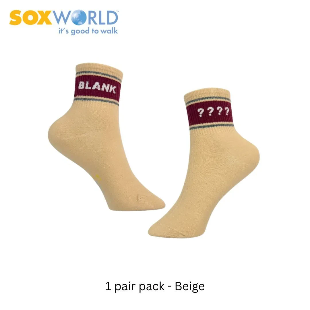 SOXWORLD LADIES ANKLE SOCKS (1 PAIR) 12-3042
