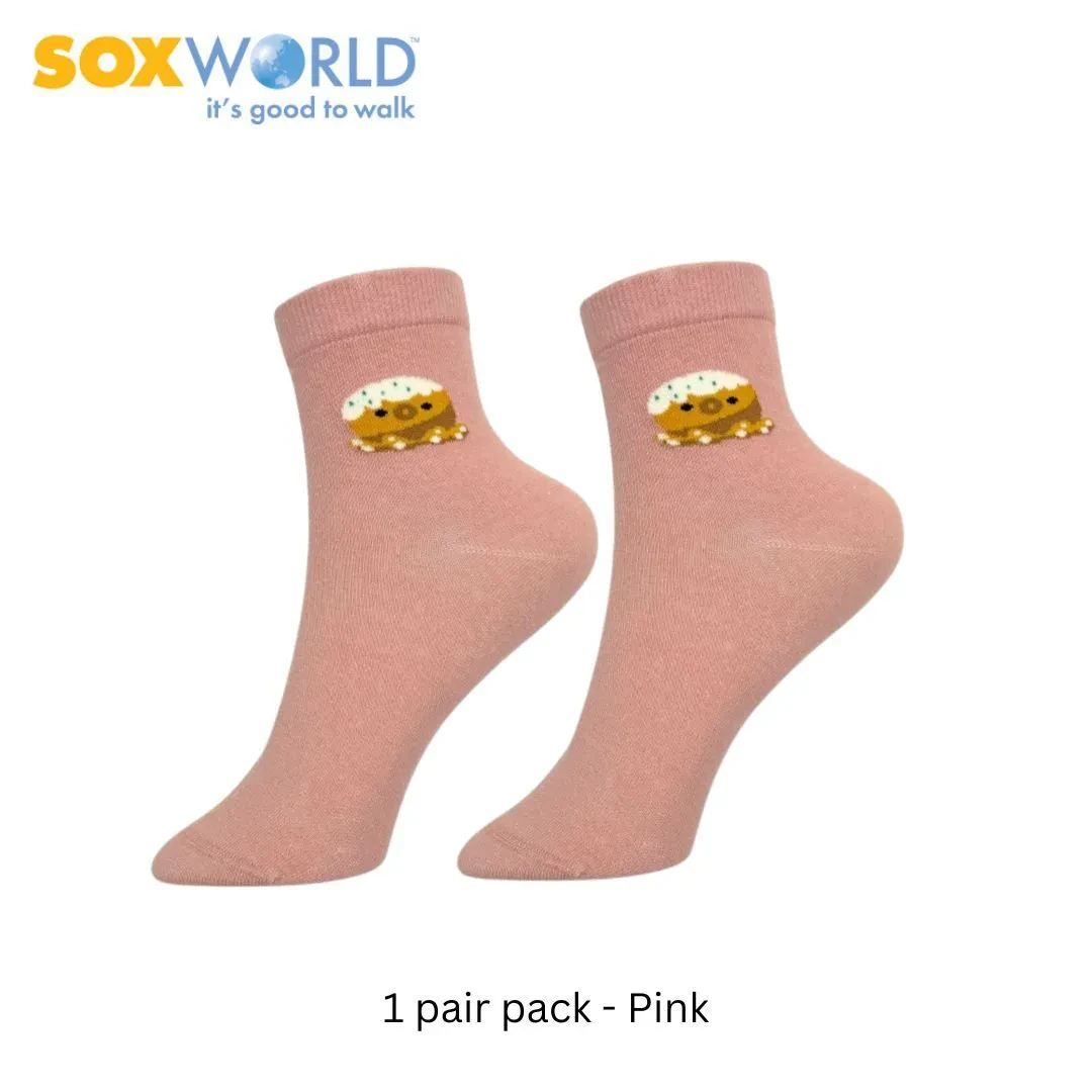 SOXWORLD LADIES ANKLE SOCKS (1 PAIR) 12-2501