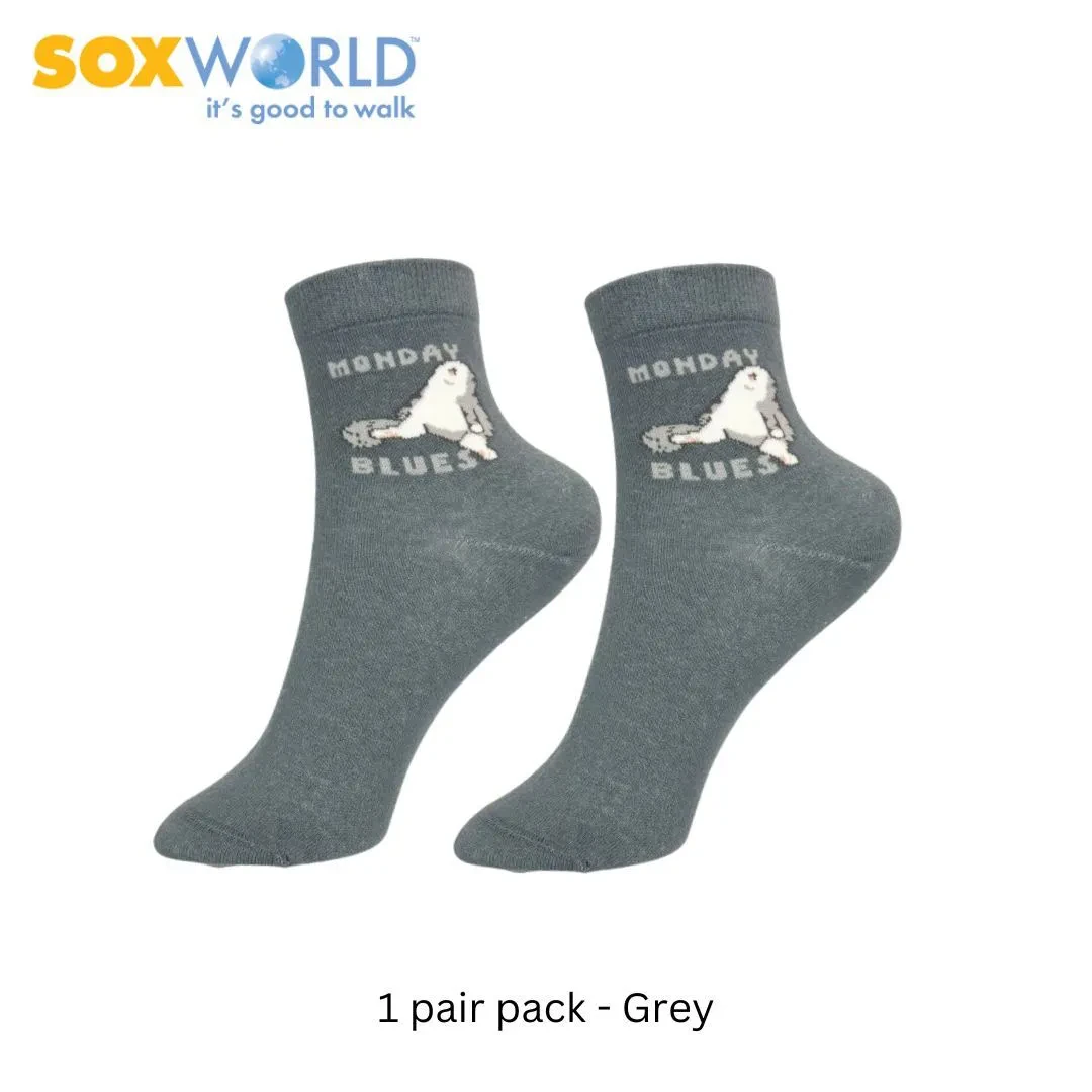 SOXWORLD LADIES ANKLE SOCKS (1 PAIR) 12-2509