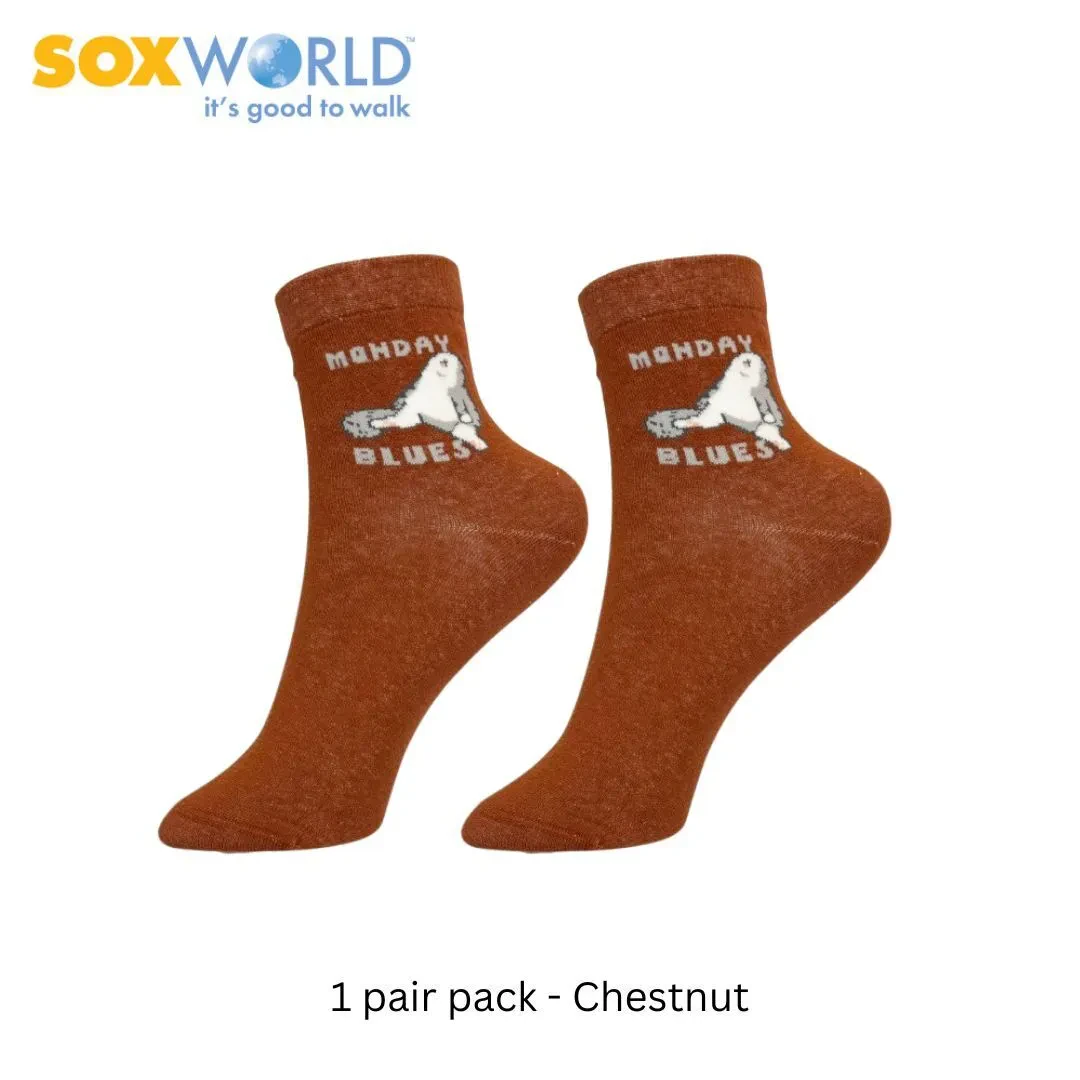 SOXWORLD LADIES ANKLE SOCKS (1 PAIR) 12-2509