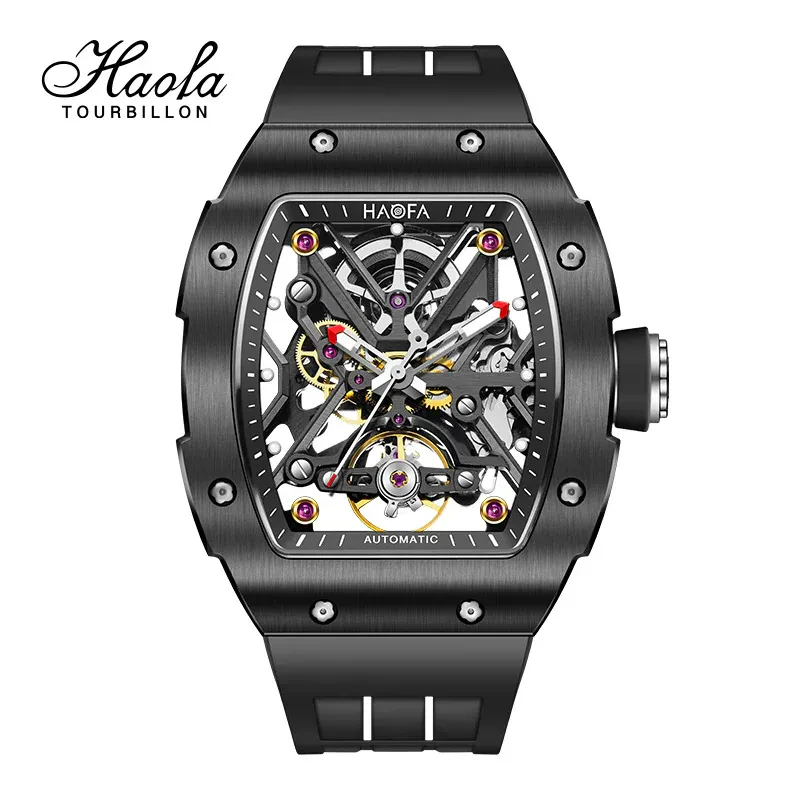 HAOFA CERAMICS BEZEL (FRONT AND BACK BEZEL) AUTOMATIC SKELETON WATCH 1988