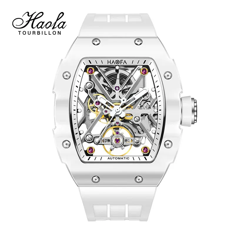 HAOFA CERAMICS BEZEL (FRONT AND BACK BEZEL) AUTOMATIC SKELETON WATCH 1988