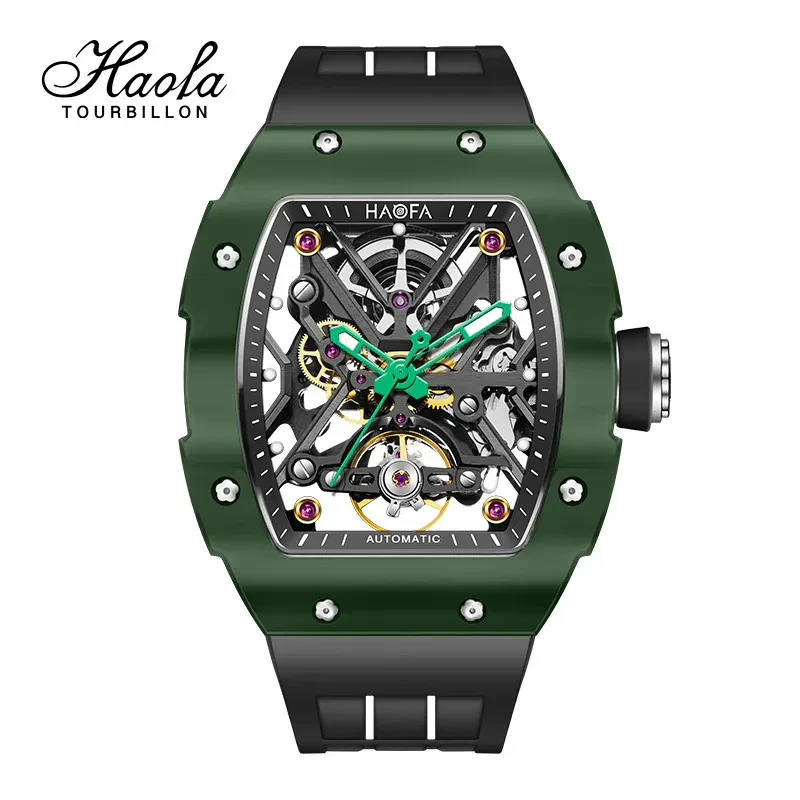 HAOFA CERAMICS BEZEL (FRONT AND BACK BEZEL) AUTOMATIC SKELETON WATCH 1988