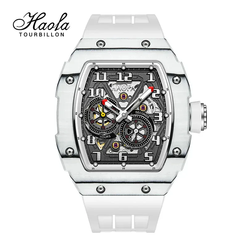 HAOFA 1978 CARBON FIBER CAR RIM DESIGN AUTOMATIC MOVEMENT 24H DIAL WRIST WATCH