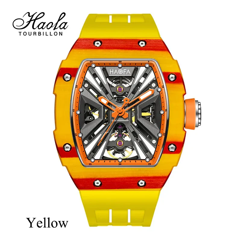HAOFA MODEL 1929 CARBON FIBER BEZEL 80 HOURS POWER AUTOMATIC MOVEMENT WATCHES