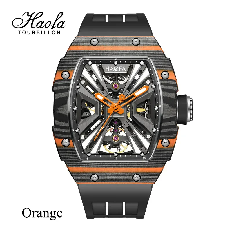 HAOFA MODEL 1929 CARBON FIBER BEZEL 80 HOURS POWER AUTOMATIC MOVEMENT WATCHES