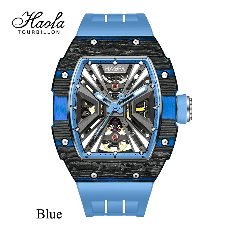 HAOFA MODEL 1929 CARBON FIBER BEZEL 80 HOURS POWER AUTOMATIC MOVEMENT WATCHES