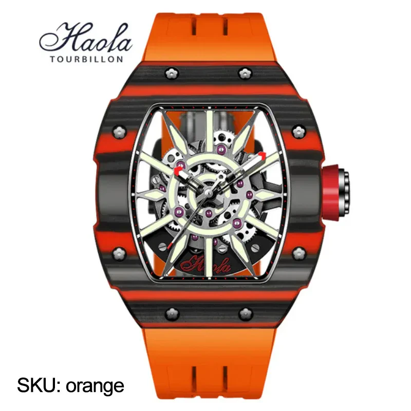 HAOFA 1905 CARBON FIBER BEZEL TITANIUM MAGNESIUM ALLOY CASE SUPER LUMINOUS MECHANICAL WATCH