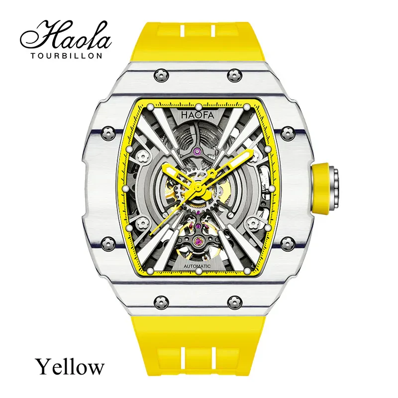 HAOFA 1906 DOUBLE CARBON FIBER MECHANICAL WATCH 80 HOURS POWER SKELETON