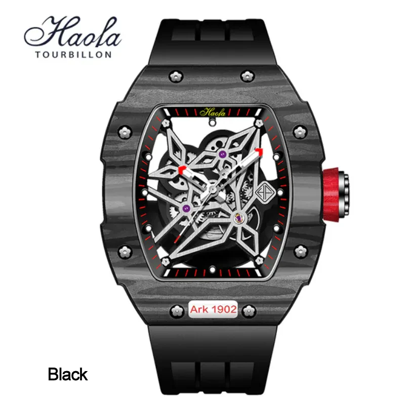 HAOFA SKELETON CARBON FIBER AUTOMATIC WATCH 1902